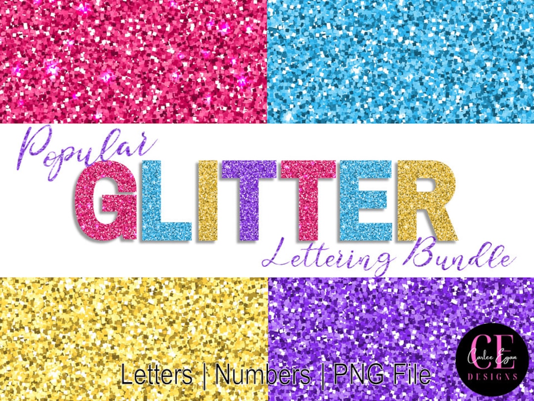 Popular Glitter Letters and Numbers, Glitter Alphabet Bundle, Glitter