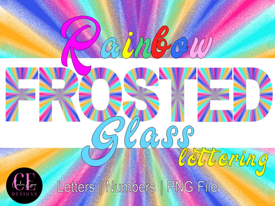 Rainbow Frosted Glass Letters and Numbers Rainbow Alphabet Etsy