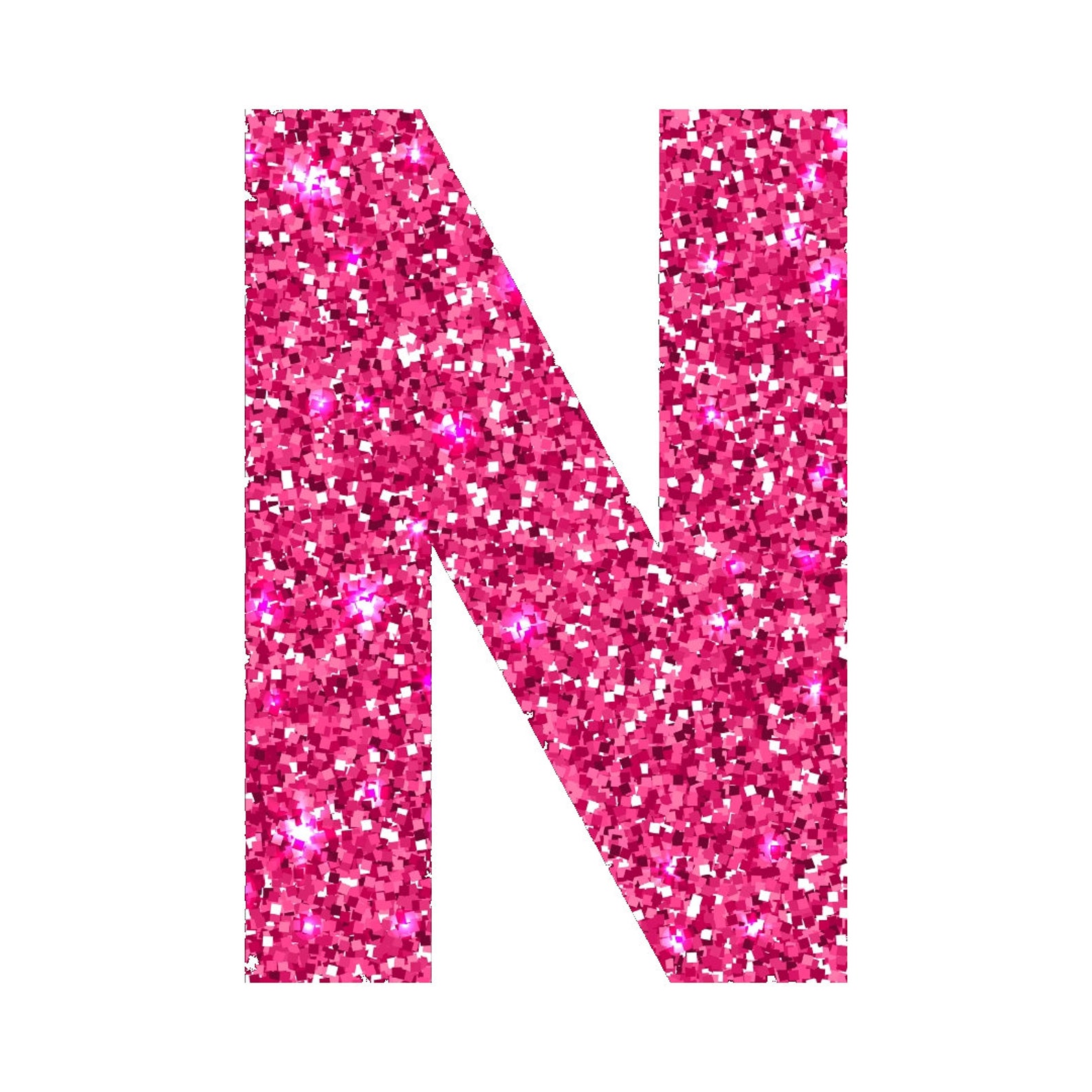 Pink Glitter Letters and Numbers PNG Etsy
