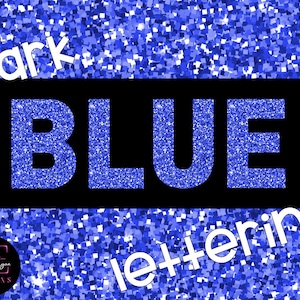 Donkerblauwe glitterletters en cijfers, donkerblauwe glitteralfabet, blauw glitter digitaal alfabet, glitter clipart, afdrukbare belettering, png