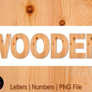 Wooden Look Letters and Numbers, Light Wood Alphabet, Oak Wood Letters, Wooden Printable Letters, Wood Letters PNG