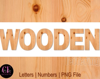 Wooden Look Letters and Numbers, Light Wood Alphabet, Oak Wood Letters, Wooden Printable Letters, Wood Letters PNG