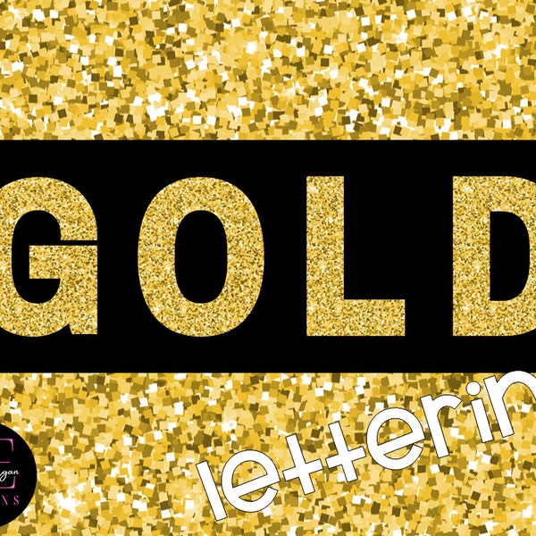 Gold Glitter Letters and Numbers, Gold Glitter Alphabet, Gold Glitter Digital Alphabet, Gold Glitter Clipart, Printable Lettering, PNG