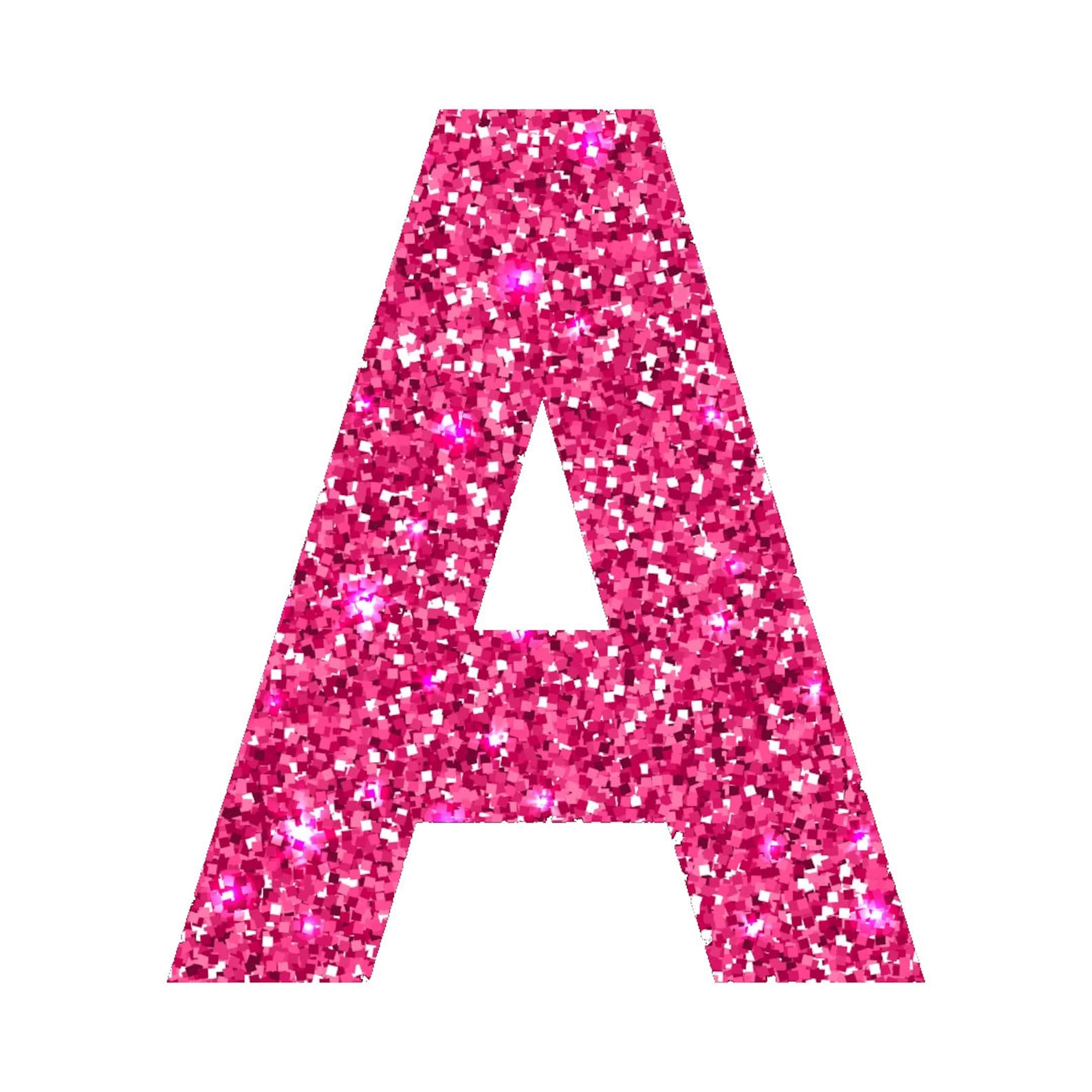 Pink Glitter Letters and Numbers, Pink Glitter Alphabet, Pink Glitter