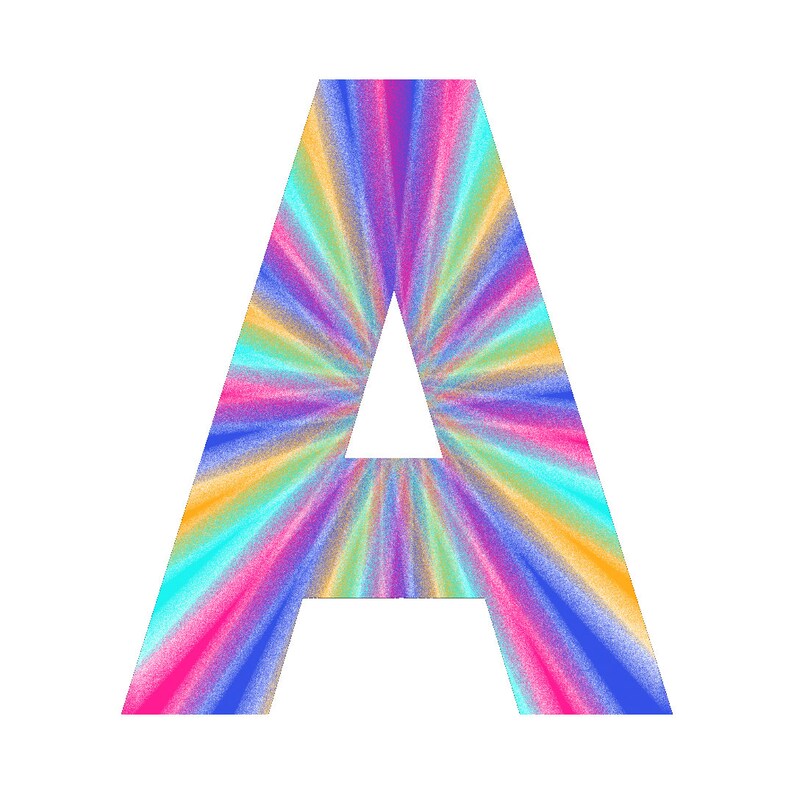 Rainbow Frosted Glass Letters and Numbers Rainbow Alphabet Etsy