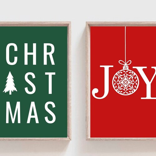 Joy Christmas Wall Art Prints Holiday Decor Christmas Etsy