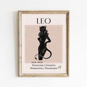 Leo Zodiac Art Print: Horoscope Astrology Poster (Digital Download)