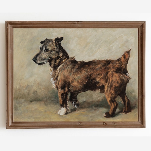 Vintage Dog Painting, Antique Animal Portrait, Farmhouse Prints, Pet Dog Portrait, Printable Art, Instant Download, Dog Lover Gift