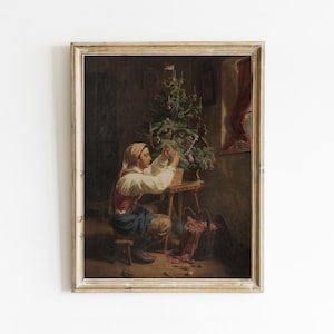 Vintage Christmas Tree Art: Holiday Wall Decor (Digital Download)