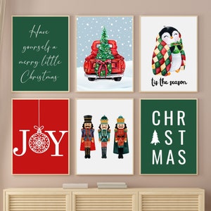 Christmas Prints Set: Holiday Gallery Wall Art (Digital Download)