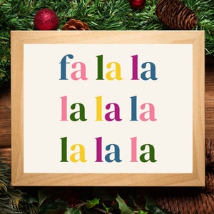 Christmas Printable, Holiday Print, Christmas Print, Fa La La, Retro ...