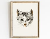 Vintage Cat Portrait Print: Pet Wall Art (Digital Download)