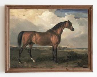Vintage Horse Painting: Antique Equestrian Art Print (Digital Download)