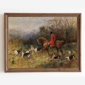 Vintage Horse Hunting Print: Equestrian Wall Art (Digital Download)
