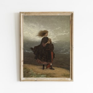 Vintage Female Portrait Painting: Moody Victorian Art Print (Digital Download)