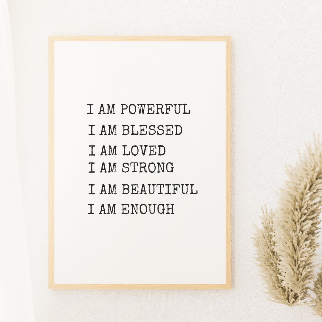 Daily Affirmations Printable Wall Art, Inspirational Quotes Wall Art ...