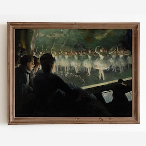 Vintage Ballerina Art Painting: Ballet Print, Dance Studio Decor (Digital Art)