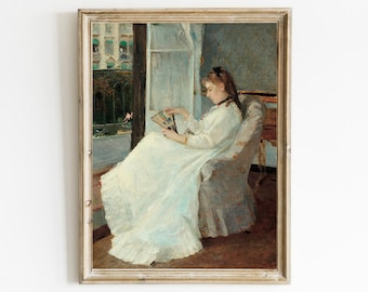 Vintage Woman Portrait Painting: Antique Oil Print (Digital Download)