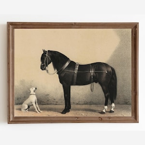 Vintage Horse and Dog Print: Antique Animal Wall Art (Digital Download)