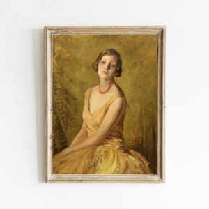 Vintage Portrait Painting Of Woman, Antique Oil Painting, Vintage Art Print, Victorian Wall Art, Printable Art, Digital Art