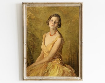 Vintage Woman Portrait Painting: Antique Victorian Art (Digital Art)