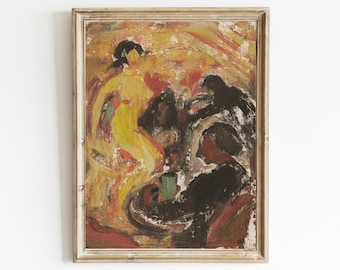 Pintura de pessoas expressionistas vintage: arte figurativa abstrata (download digital)