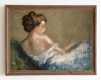 Vintage Woman Portrait Painting: Antique Victorian Art (Digital Download)