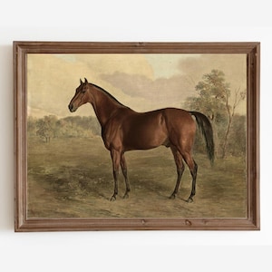 Vintage Horse Painting, Horse Wall Art, Farmhouse Decor, Animal Wall Art, Antique Horse Print, Equestrian Art, Downloadable Printable Art
