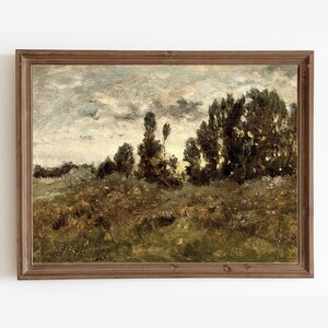 Country Landscape Painting Print, Vintage Farmhouse Wall Decor, French Country Wall Art, Printable Art