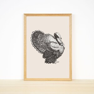 Thanksgiving Wall Art, Vintage Turkey Print, Printable Thanksgiving ...