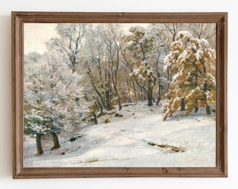 冬の風景雪の絵画 / 自然アートプリント / ダウンロード可能な印刷可能