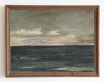 Vintage Seascape Painting: Antique Coastal Art (Digital Download)