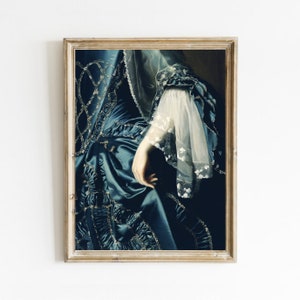 Victorian Woman Portrait: Antique Oil Painting Art Print (Digital Download)