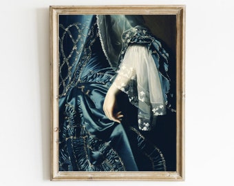 Victorian Woman Portrait: Antique Oil Painting Art Print (Digital Download)