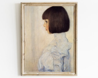 Vintage Woman Portrait Painting: Antique Printable Art (Digital Download)