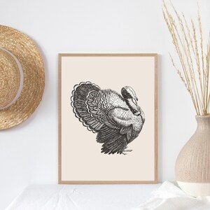 Thanksgiving Wall Art, Vintage Turkey Print, Printable Thanksgiving ...