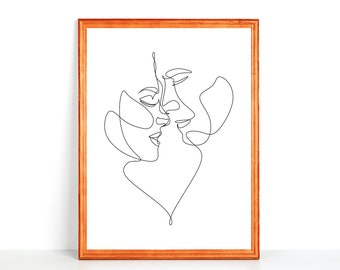 Couple One Line Drawing, Minimalist Line Art, Sexy Bedroom Wall Art,  Couples Print, Above Bed Art, Line Art Print, Love Poster, Romantic Art 