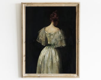 Pintura de retrato de mulher vintage: impressão de arte vitoriana sombria (arte digital)