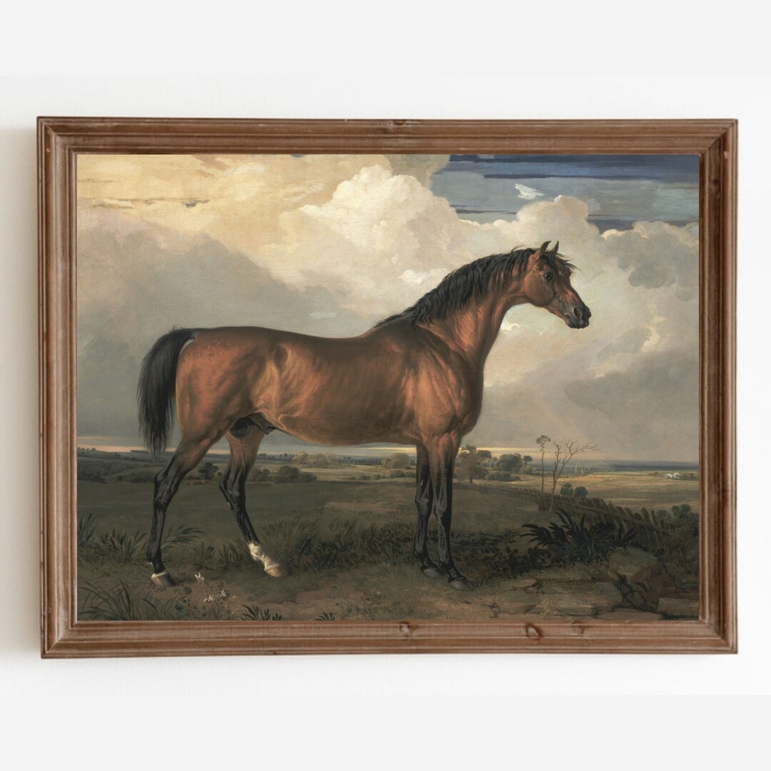 Horse Vintage Painting, Horse Art Print, Antique Decor, Horse Portrait ...
