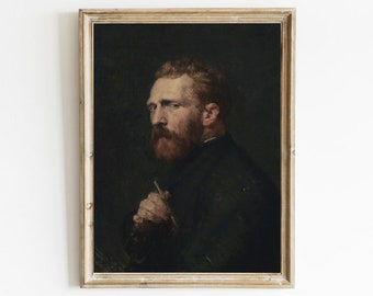 Vintage Man Portrait Painting: Moody Gentleman Art Print (Digital Download)