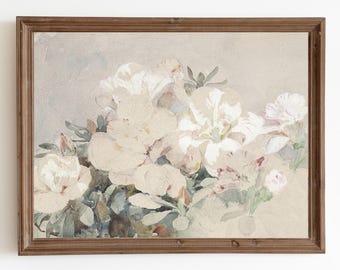Vintage Floral Watercolor Print: Spring Farmhouse Decor (Digital Download)
