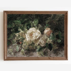 Vintage Roses Painting: Floral Still Life Art Print (Digital Download)