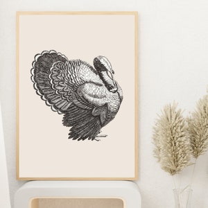 Thanksgiving Wall Art, Vintage Turkey Print, Printable Thanksgiving ...