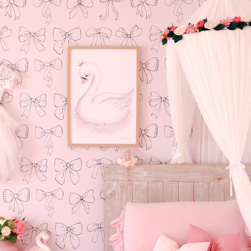 Bows A Plenty Removable Wall Paper Peel and Stick Pink & - Etsy Bows A Plenty Removable Wall Paper Peel and Stick Pink & - Etsy
