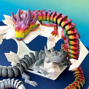Articulated Axolotl Dragon - 3d Printed - Many Color Options - Free Shipping - Made in the USA