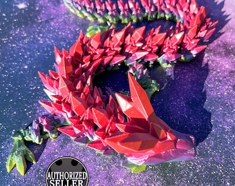 Regenboog Flexibele Gelede Crystal Dragon - 3d Geprint - Gratis Verzending - Made in the USA