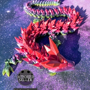 Rainbow Flexible Articulated Crystal Dragon - Imprimé en 3D - Envoie gratuit - Fabriqué aux États-Unis