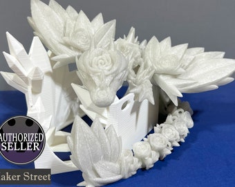 Flexible Articulated Winged Rose Dragon - 3d Printed - Free Shipping - Made in the USA