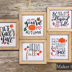 Fall Autumn Tiered Tray Signs - Hello Fall Collection - Free US Shipping