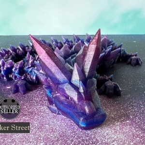 Nebula Flexible Articulated Crystal Dragon - 3d Printed - Free Shipping - Made in the USA